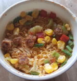 お湯を入れたところ